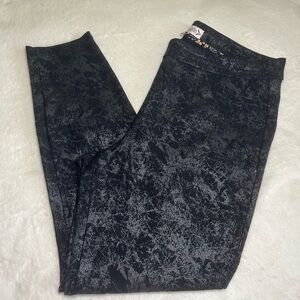 Nanette Lepore Black and Gray Jeggings with Velvet Texture, Stretch Sz L